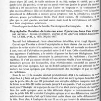 0906 - Page 870 - Analyses. Neurologie. Études spéciales. Dystrophies. Anarthrose des phalanges (Synostose, ankylose). Transmission de l'anomalie à travers quatorze générations, par H. Drinkwater. Proceedings of the Royal Society of Medicine... Section of Pathology... / Cas d'hypertrophie congénitale du membre inférieur, par Hugh-S. Stannus et P. Perrow... Proceedings of the Royal Society of medicine... Section of Pathology... / Oxycéphalie. Relation de trois cas avec opération dans l'un d'eux, par Arthur-J. Bedell... Journal of the American medical Association... / Recherches d'anatomie pathologique sur l'infantilisme, par Giovanni Cagnetto. Pathologica...