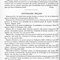 0916 - Page 880 - Analyses. Psychiatrie. Études spéciales. Psychoses organiques. Sur un syndrome d'idiotie cérébropathique post-natale. Syndrome aparético-aphasique tardif, par Sante de Sanctis. Rivista italiana di Neuropatologia, Psichiatria ed Elettroterapia... / Faits cliniques et anatomiques concernant la maladie d'Alzheimer et les états similaires, par Charles-L. Lambert. Psychiatric Bulletin of the New-York State Hospitals... / Ouvrages reçus