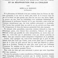 0927 - Page 891 - Mémoires originaux. Neurologie. II. L'abolition du signe de Babinski par le froid et sa réapparition par la chaleur, par Noïca et A. Radovici...