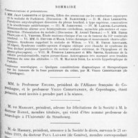 0947 - Page 911 - Société de neurologie de Paris. Séance du 6 novembre 1919. Sommaire