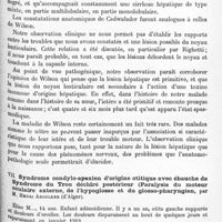 0965 - Page 929 - Société de neurologie de Paris. Séance du 6 novembre 1919. Communications et présentations. VI. Ictère chronique et mouvements choréo-athétosiques. Syndrome rappelant la maladie de Wilson, par MM. G. Heuyer et Mage / VII. Syndrome condylo-apexien d'origine otitique avec ébauche de syndrome du trou déchiré postérieur (paralysie du moteur oculaire externe, de l'hypoglosse et du glosso-pharyngien, par M. Henri Aboulker...