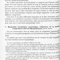 0986 - Page 950 - Société de neurologie de Paris. Séance du 4 décembre 1919. Communications et présentations. I. Étude des différents réflexes sous le contrôle de la bande d'Esmarch, par M. Sicard / II. Myopathie atrophique myotonique. L'épreuve de la bande compressive chez les myopathiques, par M. Sicard