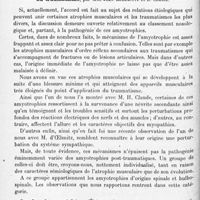 0988 - Page 952 - Société de neurologie de Paris. Séance du 4 décembre 1919. Communications et présentations. II. Myopathie atrophique myotonique. L'épreuve de la bande compressive chez les myopathiques, par M. Sicard / III. Deux cas d'amyotrophie spinale et bulbo-spinale consécutives au traumatisme, par MM. Jean Lhermitte et L. Cornil
