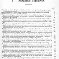 0005 - Page 1 - Tables. I. Mémoires originaux