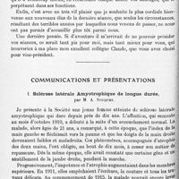 0134 - Page 68 - Société de neurologie de Paris. Séance du 8 janvier 1920. Allocution de M. Dufour... / Communications et présentations. I. Sclérose latérale amyotrophique de longue durée, par M. A. Souques