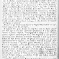 0140 - Page 74 - Société de neurologie de Paris. Séance du 8 janvier 1920. Communications et présentations. IV. Syndrome bulbaire inférieur unilatéral. Nystagmus rotatoire, par MM. André-Thomas et J. Jumentié / V. Considérations sur la nature des éléments cellulaires du liquide céphalo-rachidien dans un cas de sarcome fuso-cellulaire du cerveau, par MM H. Dufour et G. Semelaigne