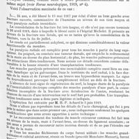 0151 - Page 85 - Société de neurologie de Paris. Addendum à la séance du 6 novembre 1919. Un nouveau cas de transplantation tendineuse pour paralysie radiale, par MM. J. Jarkowski et H.-P. Achard
