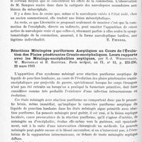0170 - Page 104 - Analyses. Neurologie. Études spéciales. Cerveau. La forme narcoleptique tardive de la commotion cérébrale, par Jean Lhermitte. Paris médical... / Réactions méningées puriformes aseptiques au cours de l'évolution des plaies pénétrantes crânio-encéphaliques. Leurs rapports avec les méningo-encéphalites septiques, par R.-J. Weissenbach, W. Mestrezat et H. Bouttier. Paris médical...