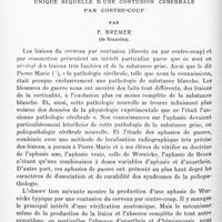 0198 - Page 132 - Mémoires originaux. Neurologie. II. Aphasie de Wernicke. Unique séquelle d'une contusion cérébrale par contre-coup, par Bremer...