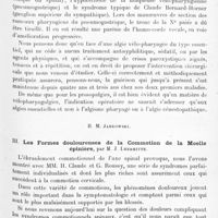 0329 - Page 257 - Société de neurologie de Paris. Séance du 4 mars 1920. Communications et présentations. I. Algie vélo-pharyngée essentielle. Traitement chirurgical, par MM. R. Sicard et Robineau / II. M. Jarkowski / III. Les formes douloureuses de la commotion de la moelle épinière, par M. J. Lhermitte