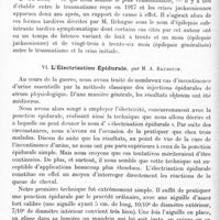 0344 - Page 272 - Société de neurologie de Paris. Séance du 4 mars 1920. Communications et présentations. V. Un cas d'épilepsie jacksonienne par encéphalite très vraisemblablement traumatique, par MM G. Roussy, G. Villandre et L. Cornil / VI. L'électrisation épidurale, par M. A. Baudouin