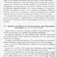 0350 - Page 278 - Société de neurologie de Paris. Séance du 4 mars 1920. Communications et présentations. VII. Encéphalite épidémique et chorée de Dubini, par M. Piero Boveri... / VIII. Abolition du réflexe de l'accommodation dans l'encéphalite léthargique, par M. Piero Boveri...