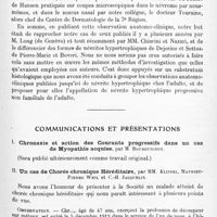 0431 - Page 355 - Société de neurologie de Paris. Séance du 15 avril 1920. A propos du procès-verbal de la séance du 6 novembre 1919. A propos de « la Névrite hypertrophique de l'adulte ». Réponse à M. Dide, par G. Roussy / Communications et présentations. I. Chronaxie et action des courants progressifs dans un cas de myopathie acquise, par M. Bourguignon / II. Un cas de chorée chronique héréditaire, par MM. Klippel, Mathieu-Pierre Weil et C.-H. Jacquelin