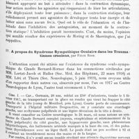 0439 - Page 363 - Société de neurologie de Paris. Séance du 15 avril 1920. Communications et présentations. III. Note sur le facies et sur la force de résistance dans la paralysie agitante, par A. Souques / IV. A propos du syndrome sympathique oculaire dans les traumatismes crâniens, par Félix Rose
