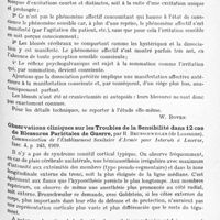 0463 - Page 387 - Analyses. Neurologie. Études spéciales. Cerveau. Contribution à la psychologie expérimentale des troubles de la sensibilité chez des blessés cérébraux, par O. Veraguth et H. Brunschweiler. Communication de l'établissement sanitaire d'armée pour internés à Lucerne... / Observations cliniques sur les troubles de la sensibilité dans 12 cas de blessures pariétales de guerre, par H. Brunschweiler... Communication de l'établissement sanitaire d'armée pour internés à Lucerne...