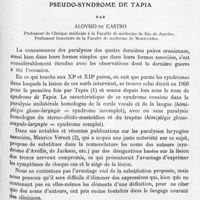 0613 - Page 537 - Mémoires originaux. Neurologie. II. Pseudo-syndrome de tapia, par Aloysio de Castro...