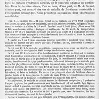 0640 - Page 562 - Société de neurologie de Paris. Séance du 3 juin 1920. Communications et présentations. II. Myopathie à forme pseudo-hypertrophique, par MM. G. Heuyer et Semelaigne / III. Deux cas de paralysie agitante consécutifs à l'encéphalite léthargique, par MM. Souques, Moreau et Pichon