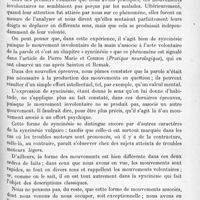 0839 - Page 761 - Société de neurologie de Paris. Séance du 1er juillet 1920. Communications et présentations. V. Sur une forme de syncinésie dans l'hémiplégie organique, par MM. Babinski et Jarkowski / VI. Étude des troubles moteurs dans un cas de choréo-athétose double, par MM. J. Babinski et J. Jarkowski