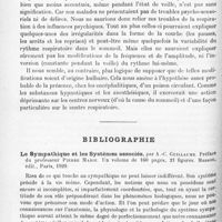 0858 - Page 780 - Société de neurologie de Paris. Séance du 1er juillet 1920. Communications et présentations. XV. La respiration des encéphalitiques, par M. Antonio Mendicini... / Bibliographie. Le sympathique et les systèmes associés, par A.-C. Guillaume. Préface du Professeur Pierre Marie... Masson, édit., Paris, 1920