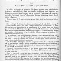 0904 - Page 824 - Mémoires originaux. Psychiatrie. III. Délire mystique et sculpture automatique, par M. Laignel-Lavastine et Jean Vinchon