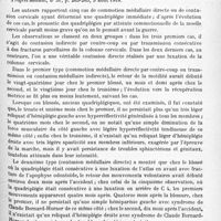 0921 - Page 839 - Analyses. Neurologie. Études spéciales. Moelle et rachis. Le pronostic des quadriplégies par commotion de la moelle cervicale (à propos de 5 observations récentes), par G. Roussy et L. Cornil. Bulletin de la Réunion médico-chirurgicale de la 7e Région... Progrès médical...