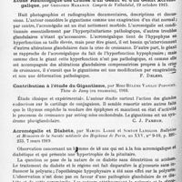 0942 - Page 860 - Analyses. Neurologie. Études spéciales. Glandes à sécrétion interne et syndromes glandulaires. Autolyse et sécrétions internes, par Guido Izar et A. Fagiuoli. Lo Sperimentale... / Dystrophies. Étude radiologique des crânes d'un géant et d'un géant acromégalique, par Gregorio Maranon. Congrès de Valladolid... / Contribution à l'étude du gigantisme, par Mme Hélène Vasiliu-Popovici. Thèse de Jassy..., 1916 / Acromégalie et diabète, par Marcel Labbé et Siméon Langlois. Bulletins et mémoires de la Société médicale des hôpitaux de Paris... / Diabète et acromégalie, par Marcel Labbé. Paris médical...