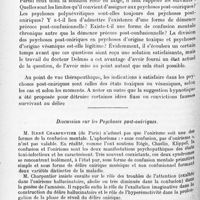 1016 - Page 932 - XXIVe Congrès des aliénistes et neurologistes de France et des pays de langue française. Session de Strasbourg (2-7 août 1920). Résumé du rapport sur la question de psychiatrie. Les psychoses post-oniriques, par M. Delmas... Discussion sur les psychoses post-oniriques