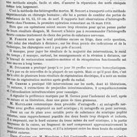 1121 - Page 1037 - Analyses. Neurologie. Études spéciales. Chirurgie des nerfs. Résultats donnés par les greffes dans le traitement des plaies des nerfs, par L. Sencert. XXVIIe Congrès français de chirurgie... / « L'hétérogreffe morte » dans le traitement des plaies des nerfs, par L. Sencert. Presse médicale...