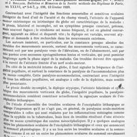 1141 - Page 1057 - Analyses. Neurologie. Études spéciales. Épidémiologie. Quelques cas d'encéphalite léthargique à forme délirante et hallucinatoire, par Marcel Briand et A. Rouquier. Bulletins et mémoires de la Société médicale des hôpitaux de Paris... / Les troubles oculaires de l'encéphalite léthargique, par V. Morax et J. Bollack. Bulletins et mémoires de la Société médicale des hôpitaux de Paris...
