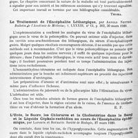 1148 - Page 1064 - Analyses. Neurologie. Études spéciales. Épidémiologie. Sur des inflammations aiguës ou subaiguës non suppurées du système nerveux ayant sévi sous forme épidémique aux États-Unis en 1918-1919 ; encéphalite, encéphalo-myélite, polynévrite, méningo-encéphalo-myélo-névrite, par Lewellys F. Barker, Ernest S. Cross et Stewart V. Irwin. Americ. Journ. of med. Sciences... / Le traitement de l'encéphalite léthargique, par Arnold Netter. Bulletin de l'Académie de médecine... / L'urée, le sucre, les chlorures et la cholestérine dans le sang et le liquide céphalo-rachidien au cours de l'encéphalite épidémique, par Laporte et Rouzaud. Société de biologie...
