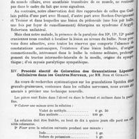 1208 - Page 1124 - Société de neurologie de Paris. Séance du 4 novembre 1920. Communications et présentations. XIII. Sur un nouveau cas de syndrome bulbo-médullaire avec signe d'Argyll-Robertson unilatéral consécutif à une confusion rachidienne cervicale, par MM. G. Roussy et L. Cornil / XIV. Procédé électif de coloration des granulations lipoïdes cellulaires dans les centres nerveux, par MM. Dide et Guiraud