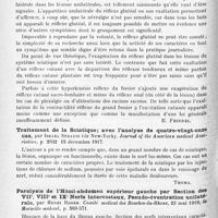 1248 - Page 1164 - Analyses. Neurologie. Études spéciales. Nerfs périphériques. Quelques nouveaux signes de sciatique, par Rimbaud. Réunion médico-chirurgicale de la 16e Région... Montpellier médical... / Exagération du réflexe glutéal dans les lésions médicales ou chirurgicales du nerf sciatique, par J. Lhermitte. Progrès médical... / Traitement de la sciatique ; avec l'analyse de quatre-vingt-onze cas, par Israel Strauss... Journal of the American medical Association... / Paralysie de l'hémi-abdomen supérieur gauche par section des VIIe, VIIIe et IXe nerfs intercostaux, pseudo-éventration unilatérale, par Henri Roger. Comité medical des Bouches-du-Rhone... in Marseille médical... / Les entéronévrites, par Maurice Loeper. Bulletins et mémoires de la Société médicale des hôpitaux de Paris... Progrès médical...