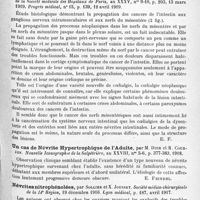 1249 - Page 1165 - Analyses. Neurologie. Études spéciales. Nerfs périphériques. Les entéronévrites, par Maurice Loeper. Bulletins et mémoires de la Société médicale des hôpitaux de Paris... Progrès médical... / Les entéronévrites cancéreuses, par Maurice Loeper. Bulletins et mémoires de la Société médicale des hôpitaux de Paris... Progrès médical / Un cas de névrite hypertrophique de l'adulte, par M. Dide et R. Courjon. Nouvelle iconographie de la Salpêtrière... / Névrites nitrophénolées, par Sollier et X. Jousset. Société médico-chirurgicale de la 14e Région... Lyon médical...