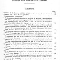 0081 - Page 71 - Société de neurologie de Paris. Séance du 6 janvier 1921. Sommaire