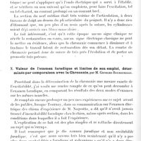 0118 - Page 108 - Société de neurologie de Paris. Séance du 6 janvier 1921. Communications et présentations. IX. Suture totale du nerf médian au poignet trois mois après la section. - Restauration complète. - Évolution de la chronaxie, suivie pendant 15 mois, par MM. G. Bourguignon et Ch. Dujarier / X. Valeur de l'examen faradique et limites de son emploi, déterminée par comparaison avec la chronaxie, par M. Georges Bourguignon