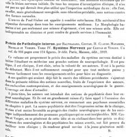 0133 - Page 123 - Analyses. Neurologie. Études générales. Bibliographie. Nouvelle anatomie artistique. Morphologie de la femme, par Paul Richer... Paris, librairie Plon, 1920 / Précis de pathologie interne, par Balthazard, Cestan, H. Claude, Macaigne, Nicolas et Verger. Tome IV. Système nerveux, par Cestan et Verger... Paris, Masson, édit., 1919 / La vision extra-rétinienne et le sens paroptique, par Louis Farigoule..., édit. de la Nouvelle revue française, Paris, 1920