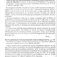 0148 - Page 138 - Analyses. Neurologie. Études générales. Physiologie. Du rôle des bâtonnets et des pigments rétiniens dans la perception des formes et des couleurs, par L. Bard, Journal de physiologie et de pathologie générale... / Comparaison des modifications de croissance dans le système nerveux du rat aux modifications de croissance dans le système nerveux de l'homme, par Henry H. Donaldson... Proceedings of the National Academy of Sciences of the United States of America... / Sur la question de l'automatisme des centres respiratoires, par Miguel Osorio de Almeida, Archivos da Escola superior de Agricultura e Medicina veterinaria... / Sur le rôle des pneumogastriques dans la régulation de la forme des mouvements respiratoires, par Miguel Osorio de Almeida. Archivos da Escola superior de Agricultura e Medicina veterinaria...