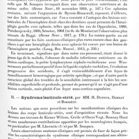 0187 - Page 175 - Société de neurologie de Paris. Séance du 3 février 1921. Communications et présentations. I. Un nouveau cas d'hémiplégie gauche avec aphasie chez un droitier, par MM. Henry Claude et H. Schaeffer / II. Syndrome lenticulo-strié, par MM. H. Dufour, Debray et Bariséty