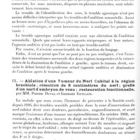 0210 - Page 198 - Société de neurologie de Paris. Séance du 3 février 1921. Communications et présentations. VIII. Un cas d'agnosie auditive, par MM. Laignel-Lavastine et Alajouanine / IX. Ablation d'une tumeur du nerf cubital à la région brachiale ; résection de 8 centimètres du nerf ; greffe d'un nerf d'embryon de veau ; restauration fonctionnelle, par MM. Pierre Duval et Georges Guillain