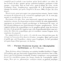 0216 - Page 204 - Société de neurologie de Paris. Séance du 3 février 1921. Communications et présentations. XII. Pigmentation cutanée en demi-ceinture dans un cas de zona intercostal, par A. Souques / XIII. Formes oculaires frustes de l'encéphalite épidémique, par M. J. Bollack