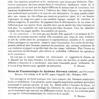 0400 - Page 382 - Analyses. Neurologie. Études générales. Bibliographie. Le mécanisme du cerveau et la fonction des lobes frontaux, par le Prof. Léonard Bianchi..., Bocca édit. Turin, 1920 / Notes de traumatologie du système nerveux central, par Francesco Bonola..., Cappelli édit., Bologne, 1920 / La lecture sur les lèvres pour remédier aux surdités acquises, par Mlle Lucie Denniel, Thèse de Paris..., 1918