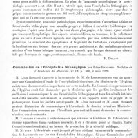 0434 - Page 416 - Analyses. Neurologie. Études spéciales. Encéphalite épidémique. L'encéphalite léthargique, par G. Economo..., Policlinico (sezione medica)... / Commission de l'encéphalite léthargique, par Léon Bernard. Bulletin de l'Académie de médecine...