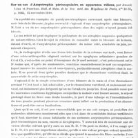 0528 - Page 510 - Analyses. Neurologie. Études spéciales. Dystrophies. Sur une variété singulière d'amyotrophie familiale, par Crouzon et Bouttier. Bull. et mém. de la Soc. méd. des hôpitaux de Paris... / Sur un cas d'amyotrophie périscapulaire, en apparence réflexe, par André Léri et Perpère. Bull. et Mém. de la Soc. méd. des hôpitaux de Paris...