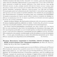 0529 - Page 511 - Analyses. Neurologie. Études spéciales. Dystrophies. Les paralysies amyotrophiques du plexus brachial par rhumatisme cervical chronique, par André Léri. Bull. et mém. de la Soc. méd. des hôpitaux de Paris... / Atrophies musculaires congénitales et familiales, relevant de lésions de la moelle, et leurs relations avec l'amyotonie congénitale par Knud H. Krabbe, Brain... / Synostose rapide des épiphyses avec nanisme en cas de puberté précoce, par Knud H. Krabbe, Endocrinology...