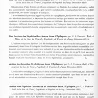 0530 - Page 512 - Analyses. Neurologie. Études spéciales. Dystrophies. Synostose rapide des épiphyses avec nanisme en cas de puberté précoce, par Knud H. Krabbe, Endocrinology... / Névroses. Sur un cas d'épilepsie myoclonique, par C. I. Parhon et A. Stocker. Bull. et mém. de la Soc. de neurol., psychiatr. et psychol. de Jassy... / Sur l'action des lipoïdes surrénaux dans l'épilepsie, par C. J. Parhon. Bull. et mém. de la Soc. de neurol., psychiatr. et psych. de Jassy... / Action des lipoïdes orchitiques dans l'épilepsie, par C. J. Parhon. Bull. et mémoire de la Soc. de neur., psychiatr. et psychol. de Jassy... / Action des lipoïdes cérébraux et ovariens dans l'épilepsie, par C. J. Parhon. Bull. de la Soc. de neur., psychiatr. et psychol. de Jassy... / Epilepsie pleurale récidivante ; étude détaillée du phénomène, par V. Cordier, Soc. méd. des hôpitaux de Lyon... Lyon médical...