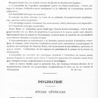 0536 - Page 518 - Analyses. Neurologie. Études spéciales. Névroses. L'épilepsie et l'anosmie héréditaire, par Alikhan..., Correspondenz-Blatt f. Schweize Arzte... / La fonction psycho-motrice d'inhibition étudiée dans un cas de chorée de Huntington, par R. Mourgue... Archives suisses de neurologie et de psychiatrie... / Psychiatrie. Études générales. Bibliographie. L'année psychologique, 21e année, 1914-1919, publiée par Henri Piéron... Masson et Compagnie, éditeurs. Paris, 1920