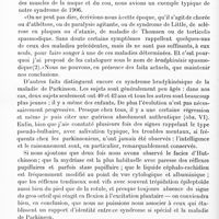 0690 - Page 672 - Réunion neurologique annuelle (3-4 juin 1921). Discussion. Formes cliniques. La forme bradykinésique (ou pseudo-parkinsonienne) de l'encéphalomyélite épidémique, par M. René Cruchet... / La forme akathisique du parkinsonisme postencéphalitique, par M. J.-A. Sicard