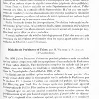 0701 - Page 683 - Réunion neurologique annuelle (3-4 juin 1921). Discussion. Formes cliniques. Parkinsonisme et rhumatisme chronique, par M. J.-A. Sicard / Maladie de Parkinson et tabes, par M. Wertheim Salomson...