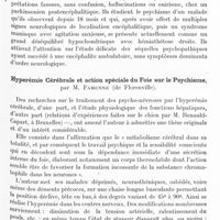0919 - Page 893 - Congrès des aliénistes et neurologistes de France et des pays de langue française. XXVe session. - Luxembourg-Metz. - 1er-6 août 1921. Communications diverses. II. Psychiatrie. Contribution à l'étude de l'état mystique, par M. Eloi Welter... / Contribution à l'étude des séquelles mentales de l'encéphalite épidémique, par MM. Briand et Rouquier... / Hyperémie cérébrale et action spéciale du foie sur le psychisme, par M. Famenne...