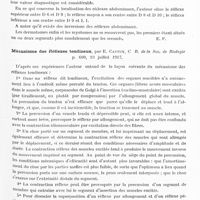0931 - Page 905 - Analyses. Neurologie. Études générales. Sémiologie. Etudes sur la neurologie de la paroi abdominale au point de vue de la segmentation musculaire et réflexe, par Gotthard Soderbergh, Acta medica Scandinavica... / Mécanisme des réflexes tendineux, par E. Castex, C. R. de la Soc. de biologie...